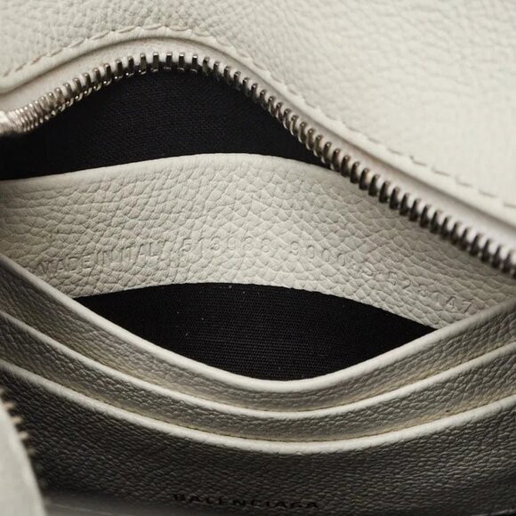Balenciaga White Lambskin Leather Bazar Extra Extra Small Shopping Tote Bag - Picture 6 of 10